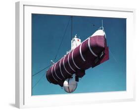 A Floating Crane Lifting a Bathyscaph-null-Framed Photographic Print