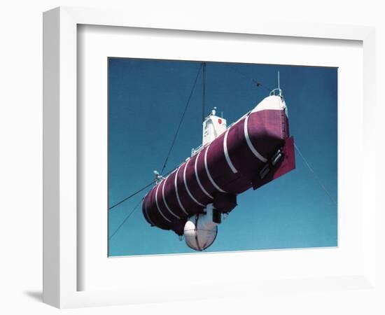 A Floating Crane Lifting a Bathyscaph-null-Framed Photographic Print