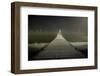 A Floating Dock Extends into the Freezing Fog Upon the Puget Sound of West Seattle, Washington-Dan Holz-Framed Photographic Print