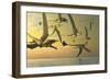 A Flock of Eudimorphodon Flying Reptiles-Stocktrek Images-Framed Art Print