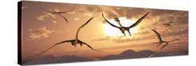 A Flock of Giant Quetzalcoatlus During the Cretaceous Period-Stocktrek Images-Stretched Canvas