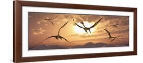 A Flock of Giant Quetzalcoatlus During the Cretaceous Period-Stocktrek Images-Framed Art Print