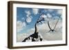 A Flock of Pteranodons Flying on a Sunny Cretaceous Day-null-Framed Art Print