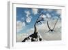 A Flock of Pteranodons Flying on a Sunny Cretaceous Day-null-Framed Art Print