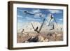 A Flock of Thalassodromeus Pterosaurs During Earth's Cretaceous Period-Stocktrek Images-Framed Art Print