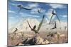 A Flock of Thalassodromeus Pterosaurs During Earth's Cretaceous Period-Stocktrek Images-Mounted Art Print