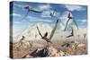 A Flock of Thalassodromeus Pterosaurs During Earth's Cretaceous Period-Stocktrek Images-Stretched Canvas