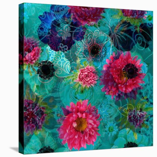 A Floral Montage from Blossoms and Drawing-Alaya Gadeh-Stretched Canvas