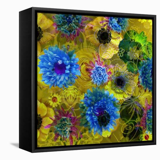 A Floral Montage from Blossoms and Drawing-Alaya Gadeh-Framed Stretched Canvas