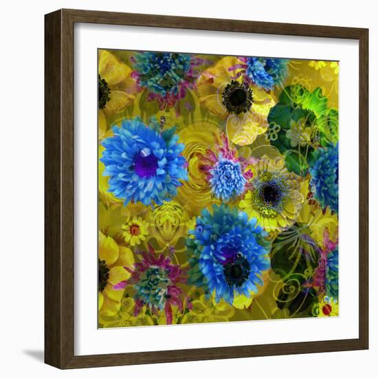 A Floral Montage from Blossoms and Drawing-Alaya Gadeh-Framed Photographic Print