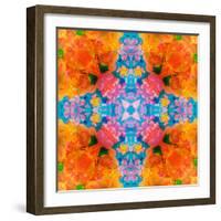 A Floral Montage, Mandala Symmetric Layer Work from Blooming Flowers-Alaya Gadeh-Framed Photographic Print