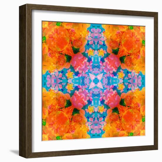 A Floral Montage, Mandala Symmetric Layer Work from Blooming Flowers-Alaya Gadeh-Framed Photographic Print