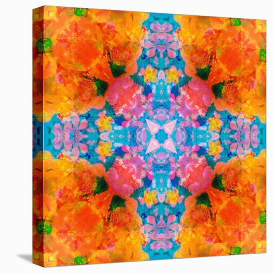 A Floral Montage, Mandala Symmetric Layer Work from Blooming Flowers-Alaya Gadeh-Stretched Canvas