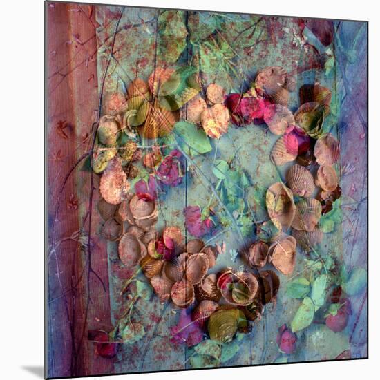 A Floral Montage of Roses and Seashells on a Book-Alaya Gadeh-Mounted Premium Photographic Print