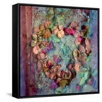 A Floral Montage of Roses and Seashells on a Book-Alaya Gadeh-Framed Stretched Canvas