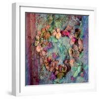 A Floral Montage of Roses and Seashells on a Book-Alaya Gadeh-Framed Photographic Print