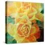 A Floral Montage of Yellow Roses and Ornamental Texture, Photograph, Layer Work-Alaya Gadeh-Stretched Canvas