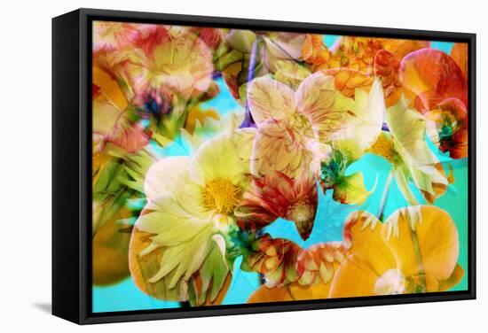 A Floral Montage Photographic Layer Work-Alaya Gadeh-Framed Stretched Canvas