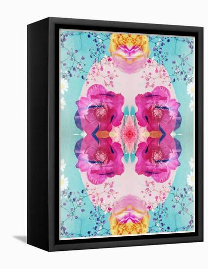 A Floral Montage with Blossoms and Ornaments from Spring Knots-Alaya Gadeh-Framed Stretched Canvas