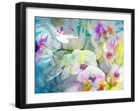 A Floral Montage with White Orchids and Multicolor Dahlia-Alaya Gadeh-Framed Photographic Print