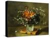 A Floral Still Life, 1872 (Oil on Canvas)-Emile Gustave Couder-Stretched Canvas