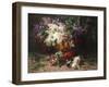 A Floral Still Life in a Wooded Landscape, 1870-Arnold Boonen-Framed Giclee Print