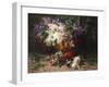 A Floral Still Life in a Wooded Landscape, 1870-Arnold Boonen-Framed Giclee Print