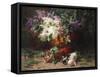 A Floral Still Life in a Wooded Landscape, 1870-Arnold Boonen-Framed Stretched Canvas
