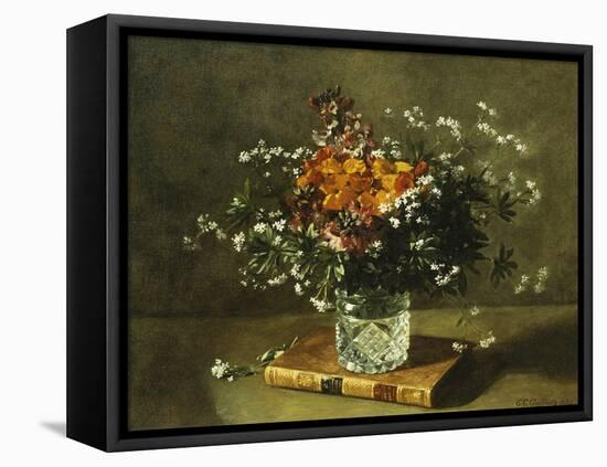 A Floral Still Life-Emile Gustave Couder-Framed Stretched Canvas