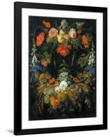 A Flower and Fruit Wreath-Abraham Mignon-Framed Giclee Print