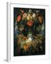 A Flower and Fruit Wreath-Abraham Mignon-Framed Giclee Print