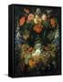 A Flower and Fruit Wreath-Abraham Mignon-Framed Stretched Canvas