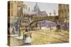 A Flower Girl in Blackfriars-John Sutton-Stretched Canvas