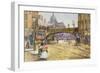 A Flower Girl in Blackfriars-John Sutton-Framed Premium Giclee Print