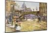 A Flower Girl in Blackfriars-John Sutton-Mounted Premium Giclee Print