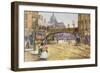 A Flower Girl in Blackfriars-John Sutton-Framed Giclee Print