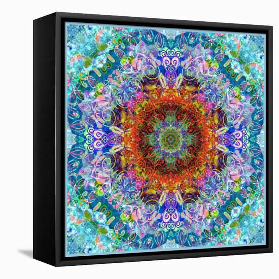 A Flower Mandala, Photographic Layer Work from a Painting-Alaya Gadeh-Framed Stretched Canvas