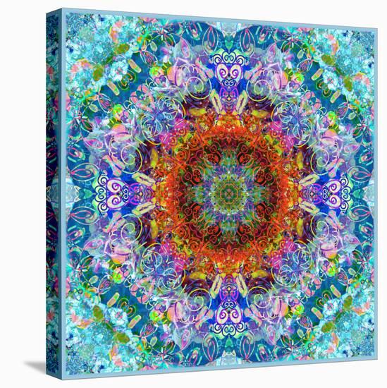 A Flower Mandala, Photographic Layer Work from a Painting-Alaya Gadeh-Stretched Canvas