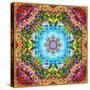 A Flower Mandala, Photographic Layer Work from a Painting-Alaya Gadeh-Stretched Canvas