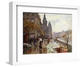 A Flower Market Along the Seine-Georges Stein-Framed Giclee Print