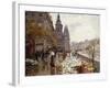 A Flower Market Along the Seine-Georges Stein-Framed Giclee Print