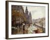 A Flower Market Along the Seine-Georges Stein-Framed Giclee Print