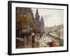 A Flower Market Along the Seine-Georges Stein-Framed Giclee Print