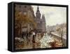 A Flower Market Along the Seine-Georges Stein-Framed Stretched Canvas