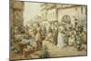 A Flower Market, France, 1900-Alfred, Jr. Glendening-Mounted Giclee Print