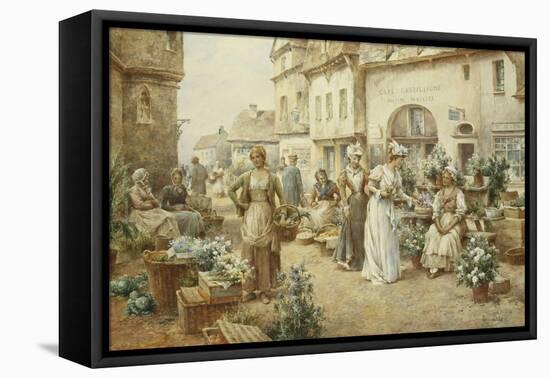 A Flower Market, France, 1900-Alfred, Jr. Glendening-Framed Stretched Canvas