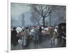 A Flower Market, Hojbroplads, Copenhagen-Paul Fischer-Framed Giclee Print