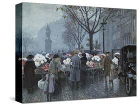 A Flower Market, Hojbroplads, Copenhagen-Paul Fischer-Stretched Canvas