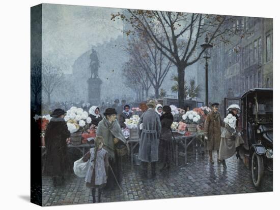 A Flower Market, Hojbroplads, Copenhagen-Paul Fischer-Stretched Canvas