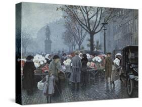 A Flower Market, Hojbroplads, Copenhagen-Paul Fischer-Stretched Canvas